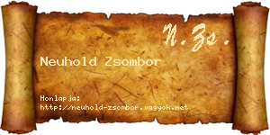 Neuhold Zsombor névjegykártya